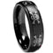 Black Rings For Men Black Tungsten Carbide Skull Step Edges Ring