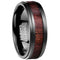 Wooden Rings Black Tungsten Carbide Step Edges Ring With Wood