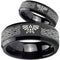 Men's Tungsten Wedding Rings Black Tungsten Carbide Triforce Legend of Zelda Irish Celtic 