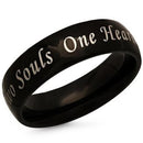 Black Rings For Women Black Tungsten Carbide Two Souls One Heart Dome Ring