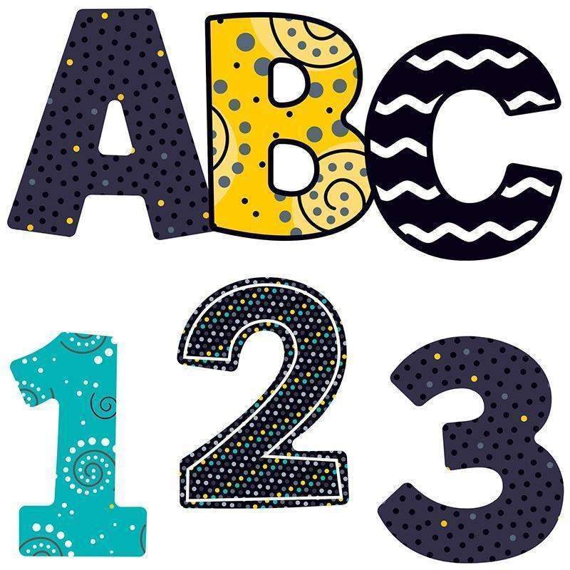 BLACK WHITE & BOLD EZ LETTERS 3IN-Learning Materials-JadeMoghul Inc.