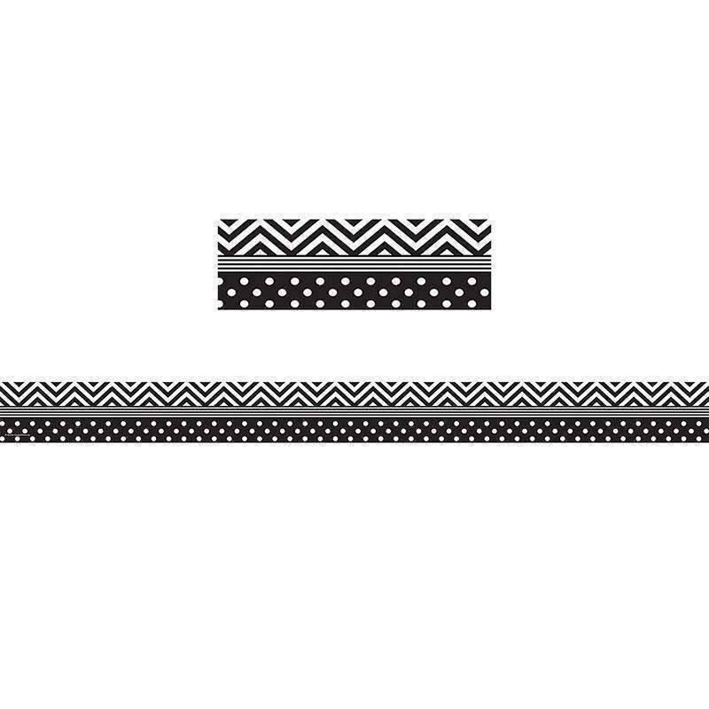 BLACK & WHITE CHEVRON AND DOTS TRIM-Learning Materials-JadeMoghul Inc.