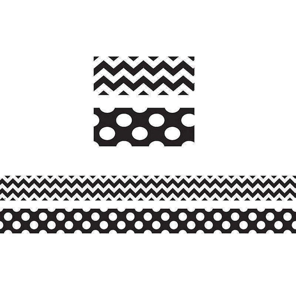 BLACK & WHITE ZIG ZAG DOUBLE SIDED-Learning Materials-JadeMoghul Inc.