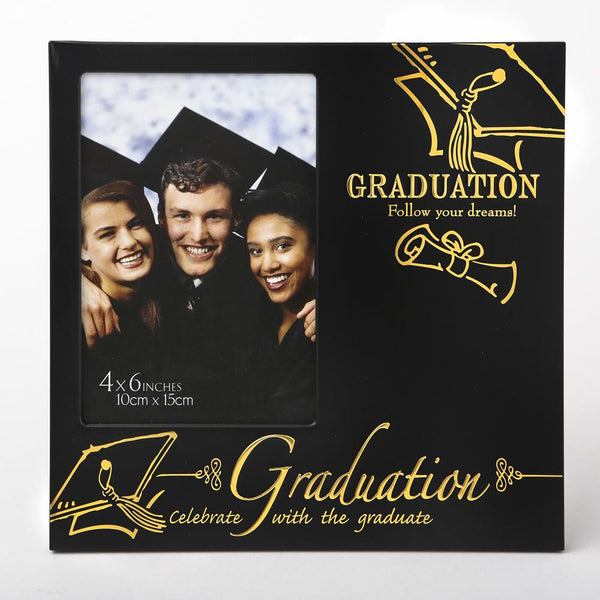 Black with gold 4 x 6 Graduation frame-Personalized Gifts for Women-JadeMoghul Inc.