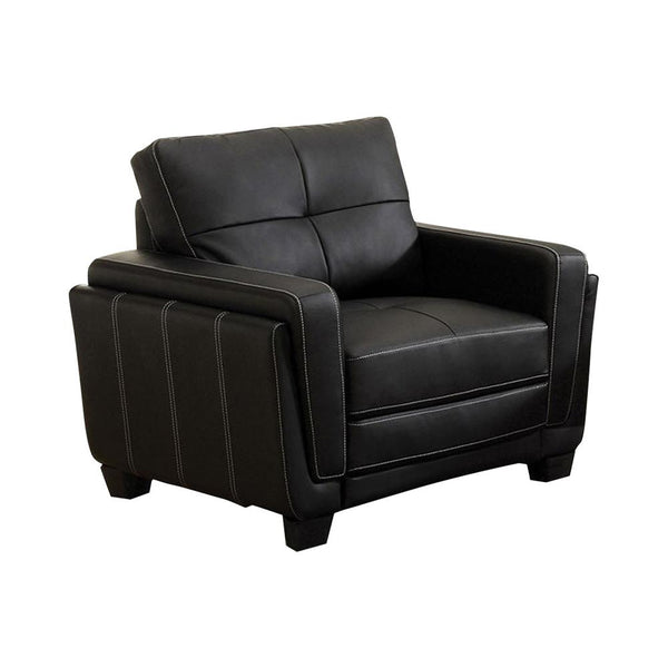 Blacksburg Contemporary Chair, Black-Living Room Furniture Sets-Black-Leather-JadeMoghul Inc.