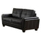 Blacksburg Contemporary Style Love Seat , Black-Loveseats-Black-Leather-JadeMoghul Inc.