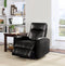 Blane Recliner (Power Motion), Black Leather-Recliner Chairs-Black-Leather Power Metal Reclining Mechanism-JadeMoghul Inc.