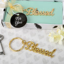 Blessed theme gold metal key chain from fashioncraft-Bridal Shower Decorations-JadeMoghul Inc.
