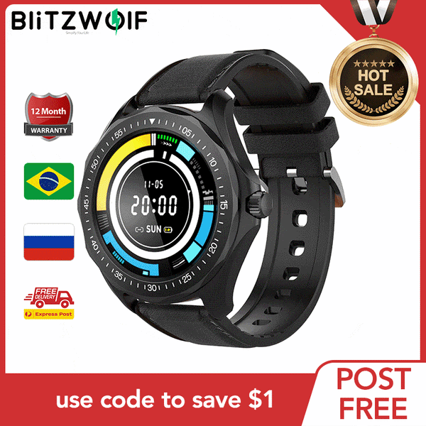 BlitzWolf BW-HL3 Smart Watch Heart Rate Blood Pressure Monitor Fitness Track Sport 2020 Smartwatch For Men Women Android Band AExp