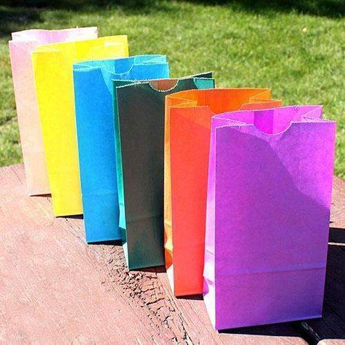 Block Bottom Gusset Paper Goodie Bags Tangerine Orange (Pack of 1)-Favor Boxes Bags & Containers-JadeMoghul Inc.