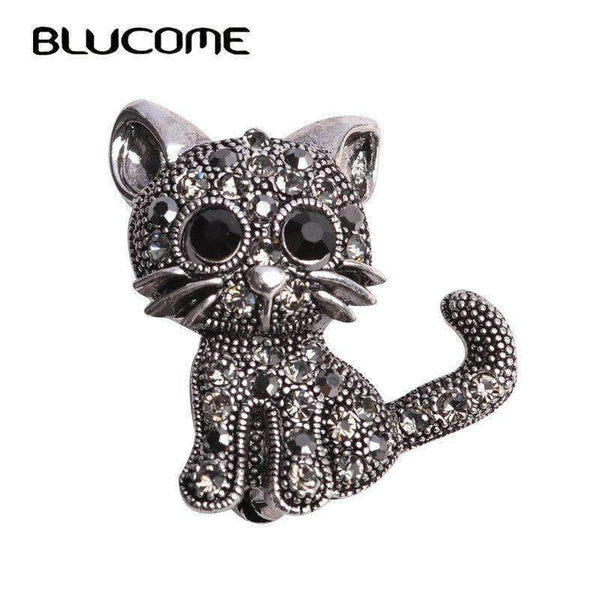 Blucome Cute Little Cat Brooches Pin Up Jewelry For Women Suit Hats Clips Corsages Brand Bijoux Brooch Bijouterie Free Shipping--JadeMoghul Inc.