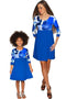 Blue Blood Gloria Empire Waist Floral Mother Daughter Dress-Blue Blood-18M/2-Blue/White-JadeMoghul Inc.