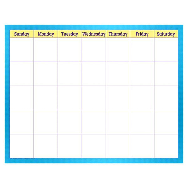 BLUE CHECK WIPE OFF CALENDAR-Learning Materials-JadeMoghul Inc.