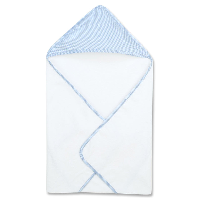Blue Gingham Seersucker Deluxe Hooded Towel-SRS-B-JadeMoghul Inc.