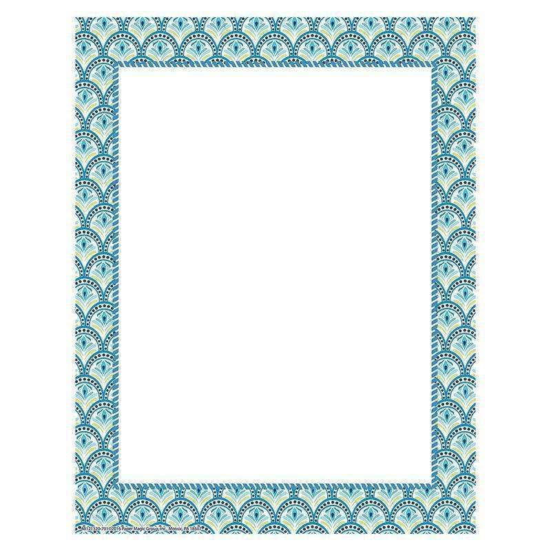BLUE HARMONY PEACOCK COMPUTER PAPER-Learning Materials-JadeMoghul Inc.