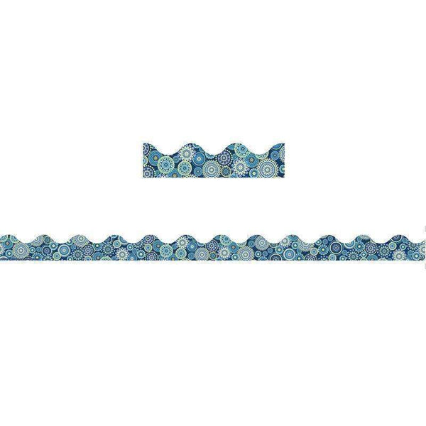 BLUE HARMONY TRIM MANDALA SCALLOPED-Learning Materials-JadeMoghul Inc.