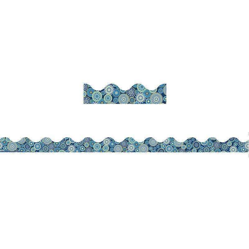 BLUE HARMONY TRIM MANDALA SCALLOPED-Learning Materials-JadeMoghul Inc.