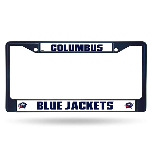 Best License Plate Frame Blue Jackets Navy Colored Chrome Frame