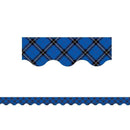 BLUE PLAID SCALLOPED BORDER TRIM-Learning Materials-JadeMoghul Inc.