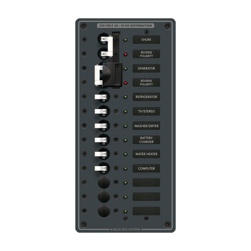 Blue Sea 3566 AC Toggle Source Selector (230V) - 2 Sources + 9 Positions [8566]-Electrical Panels-JadeMoghul Inc.
