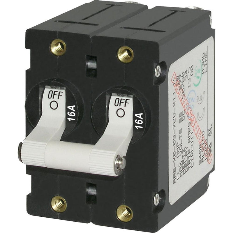 Blue Sea 7294 A-Series Double Pole Toggle - 16A - White [7294]-Circuit Breakers-JadeMoghul Inc.