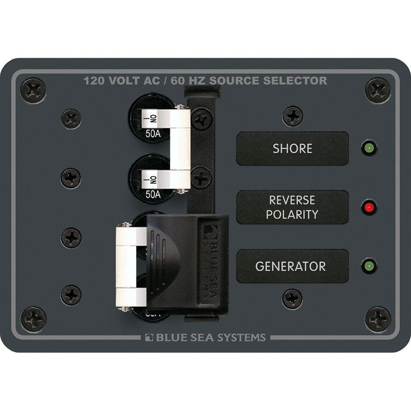 Blue Sea 8061 AC Toggle Source Selector 120V AC - 50AMP [8061]-Electrical Panels-JadeMoghul Inc.