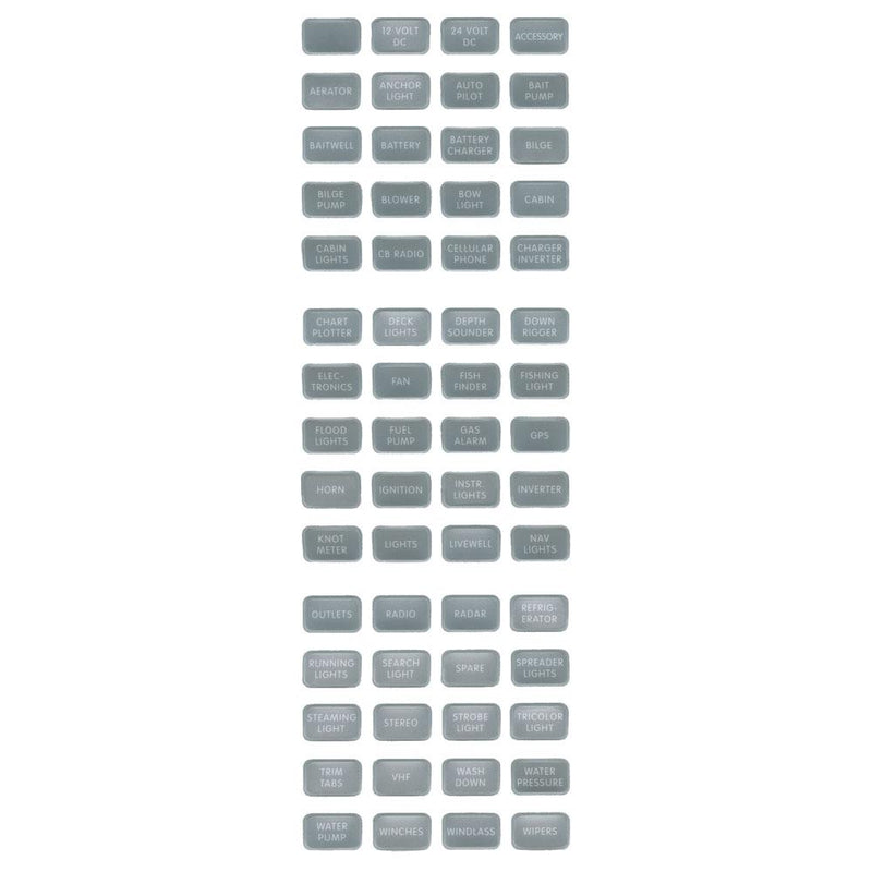 Blue Sea 8217 Grey Small Format Label Kit - 60 Labels [8217]-Switches & Accessories-JadeMoghul Inc.