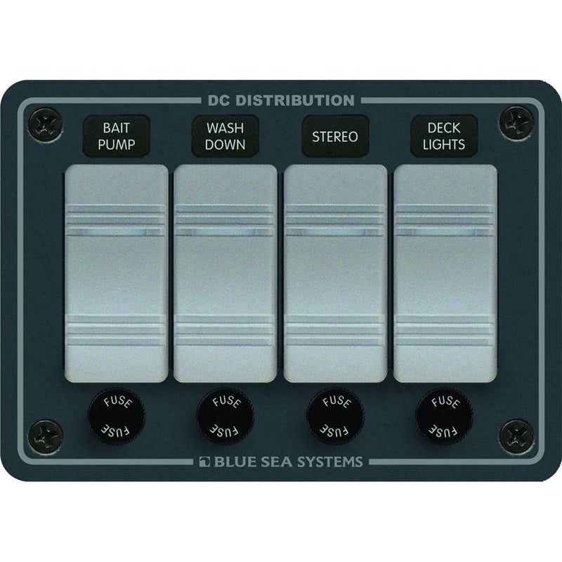 Blue Sea 8262 Waterproof Panel 4 Position - Slate Grey [8262]-Electrical Panels-JadeMoghul Inc.