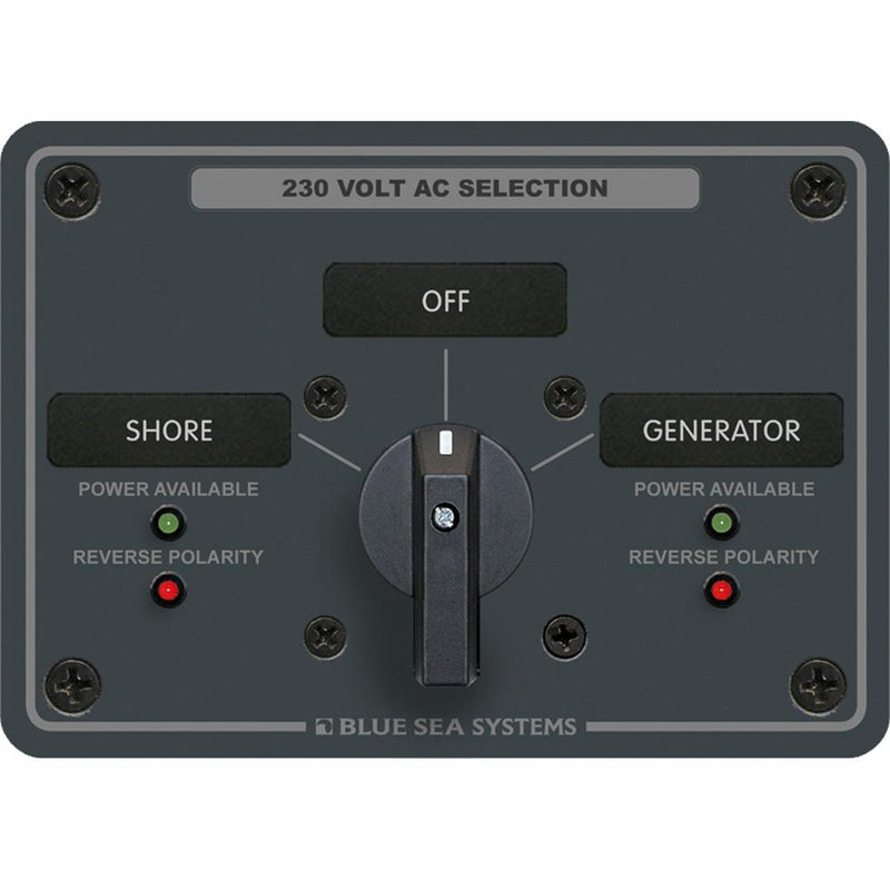 Blue Sea 8359 AC Rotary Switch Panel 30 Ampere 2 Positions + OFF, 2 Pole [8359]-Electrical Panels-JadeMoghul Inc.