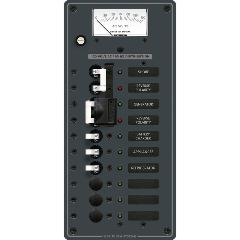 Blue Sea 8489 Breaker Panel - AC 2 Sources + 6 Positions - White [8489]-Electrical Panels-JadeMoghul Inc.