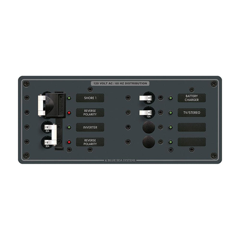 Blue Sea 8499 Breaker Panel - AC 2 Sources + 4 Positions - White [8499]-Electrical Panels-JadeMoghul Inc.