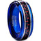 Silver Rings For Women Blue Silver White Tungsten Carbide Step With Black Red Carbon Fiber