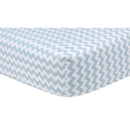 Blue Sky Chevron Fitted Crib Sheet-SKY BLUE-JadeMoghul Inc.