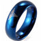Black Tungsten Rings Blue Tungsten Carbide Medic Alert Dome Ring