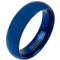 Tungsten Rings Blue Tungsten Carbide Polished Shiny Dome Court Ring