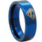 Superman Ring Blue Tungsten Carbide Superman Pipe Cut Flat Ring