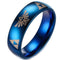Black Tungsten Rings Blue Tungsten Carbide Triforce Legend of Zelda Dome Ring