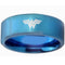 Black Tungsten Rings Blue Tungsten Carbide Wonder Woman Flat Ring