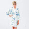 Blue Watercolor Floral Silky Kimono Robe on White Small - Medium (Pack of 1)-Personalized Gifts for Women-JadeMoghul Inc.
