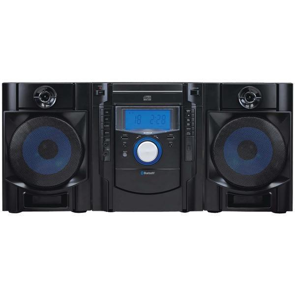 Bluetooth(R) CD Radio Micro System with Blue LED Display-CD Players & Boomboxes-JadeMoghul Inc.