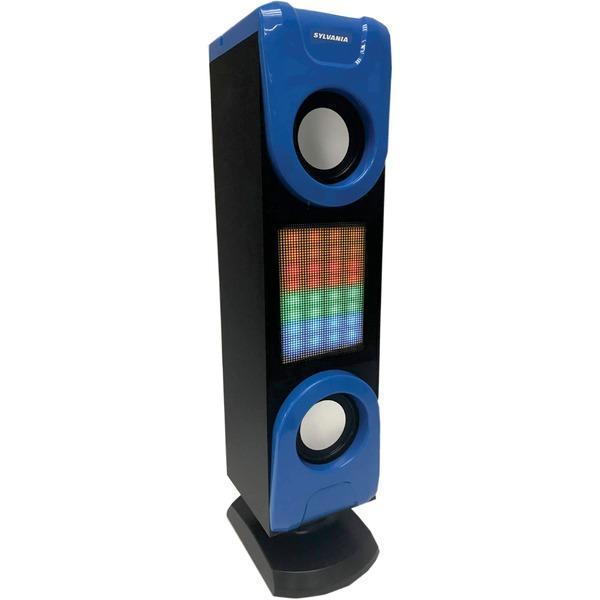 Bluetooth(R) Light-up Mini Tower Speaker (Blue)-Bluetooth Speakers-JadeMoghul Inc.