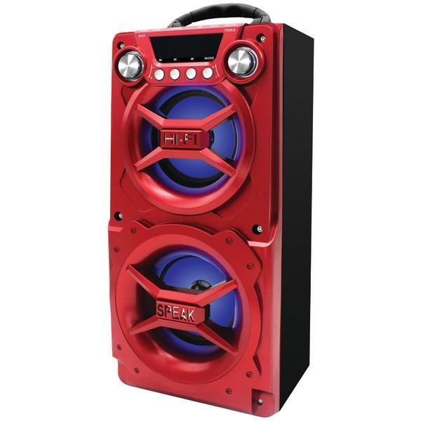 Bluetooth(R) Speaker with Speakerphone (Red)-Bluetooth Speakers-JadeMoghul Inc.