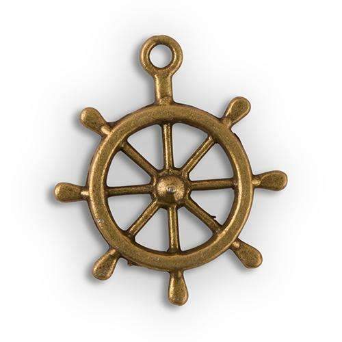 Boat Wheel Charm (Pack of 12)-Favor-JadeMoghul Inc.