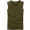 Body Compression Sleeveless Summer Vest / Under Top Tees-O neck Army-S-JadeMoghul Inc.