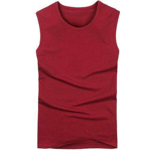 Body Compression Sleeveless Summer Vest / Under Top Tees-O neck Wine-S-JadeMoghul Inc.