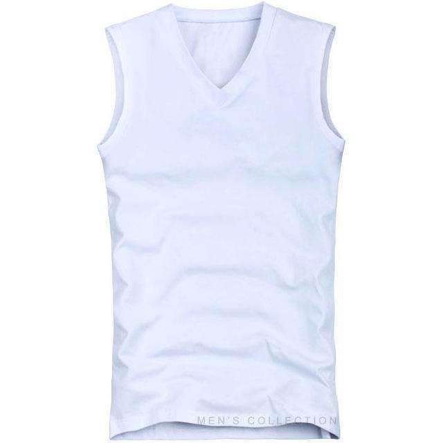 Body Compression Sleeveless Summer Vest / Under Top Tees-V neck White-S-JadeMoghul Inc.