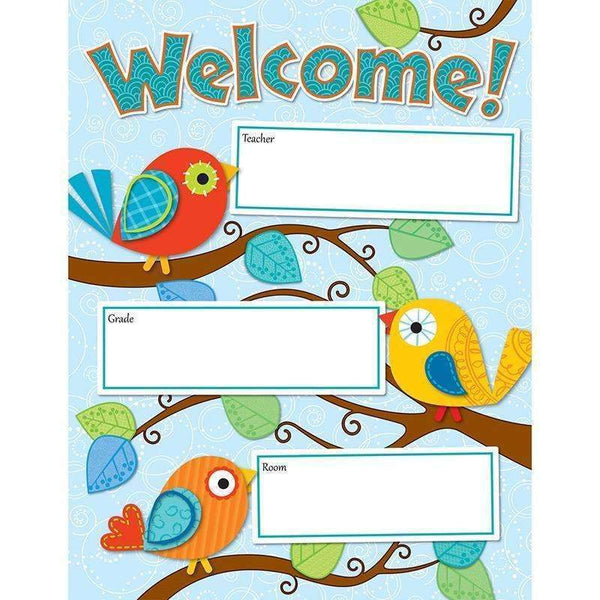 BOHO BIRDS WELCOME CHART-Learning Materials-JadeMoghul Inc.