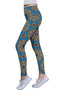Boho Chic Lucy Blue Printed Performance Leggings - Women-Boho Chic-XS-Blue/Gold-JadeMoghul Inc.