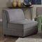 Bois Armless Chair (Reversible), Gray Velvet-Armchairs and Accent Chairs-Gray-Velvet Wood Frame Foam-JadeMoghul Inc.