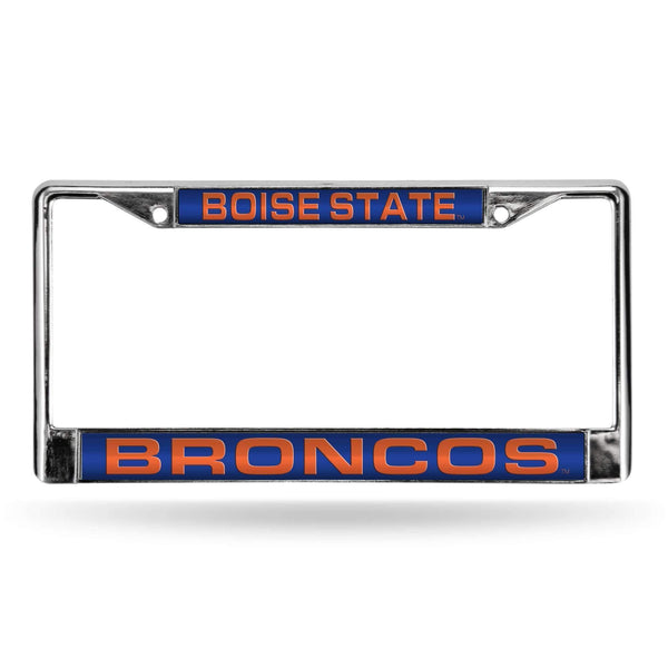 Toyota License Plate Frame Boise State Blue Laser Chrome Frame